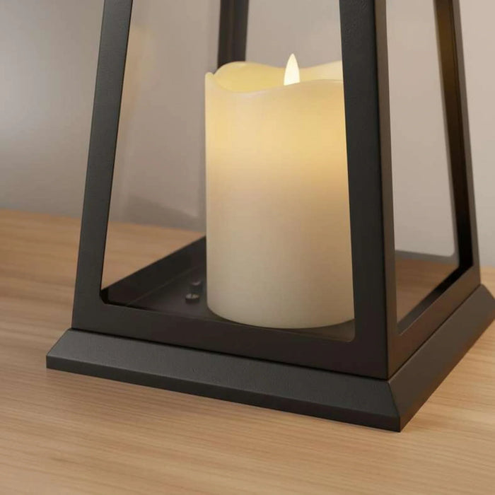 Deia Led Lantern With Candle 15X15X30.5Cm - Black