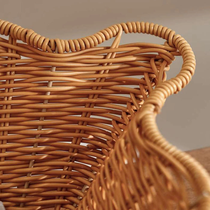Deia Plastic Rattan Tray 60X39.5X11Cm - Brown