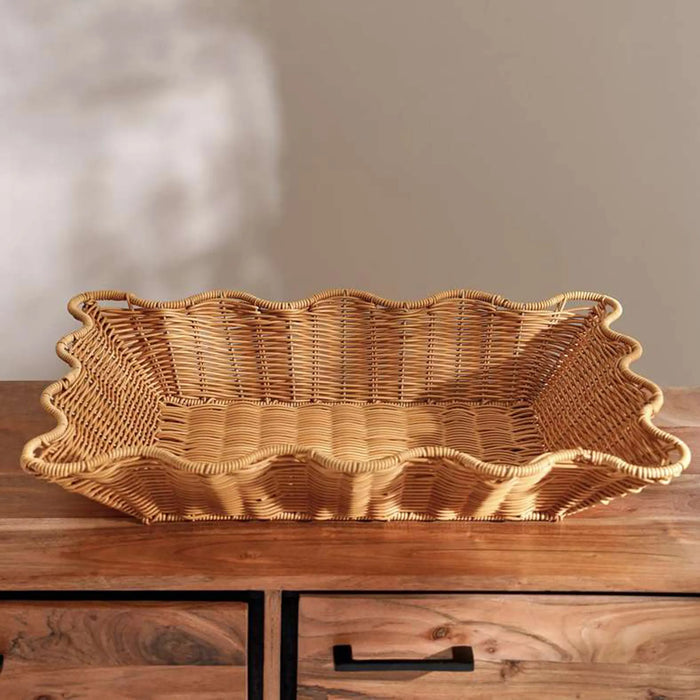 Deia Plastic Rattan Tray 60X39.5X11Cm
