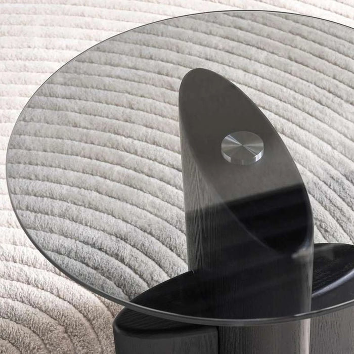 Delger End Table Tempered Glass - Black & Gold