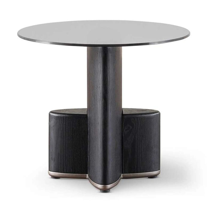 Delger End Table Tempered Glass - Black & Gold