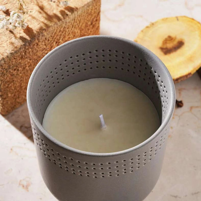 Delight Dark Amber Scented Jar Candle 210Gm - Grey- 35Hrs
