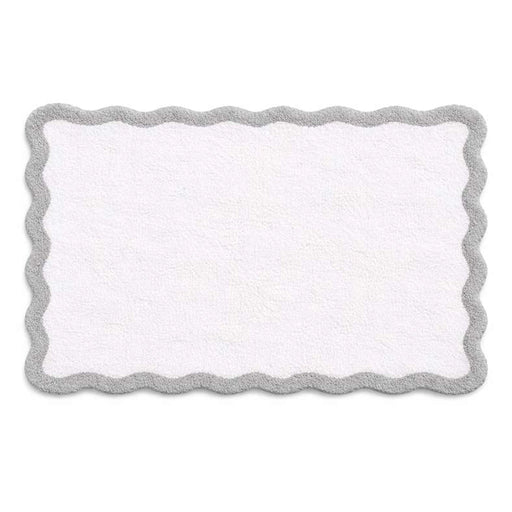 Delilah Scallop Cotton Bathmat 60X90Cm - Grey/White PAN HOME