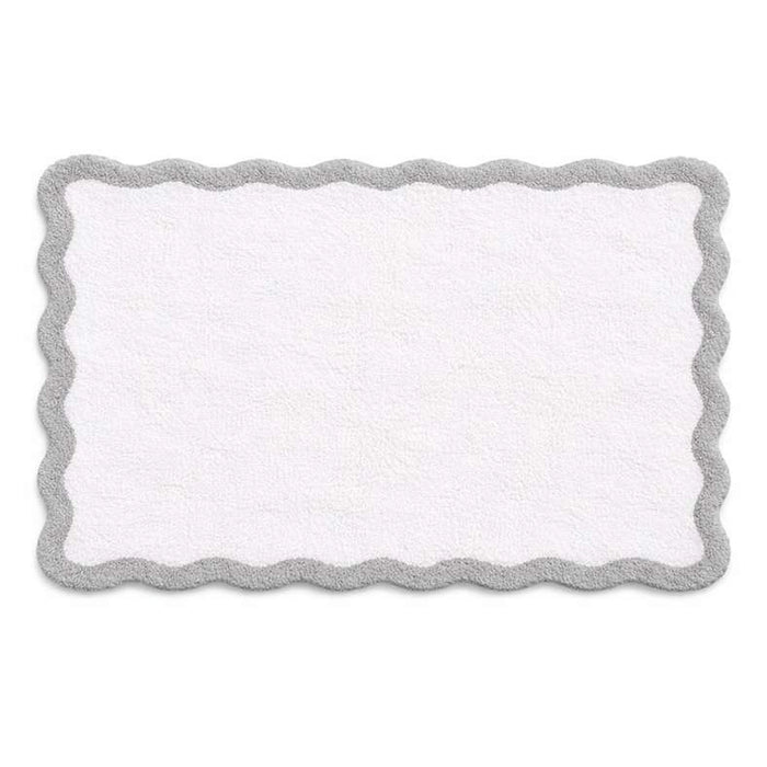 Delilah Scallop Cotton Bathmat 60X90Cm - Grey/White