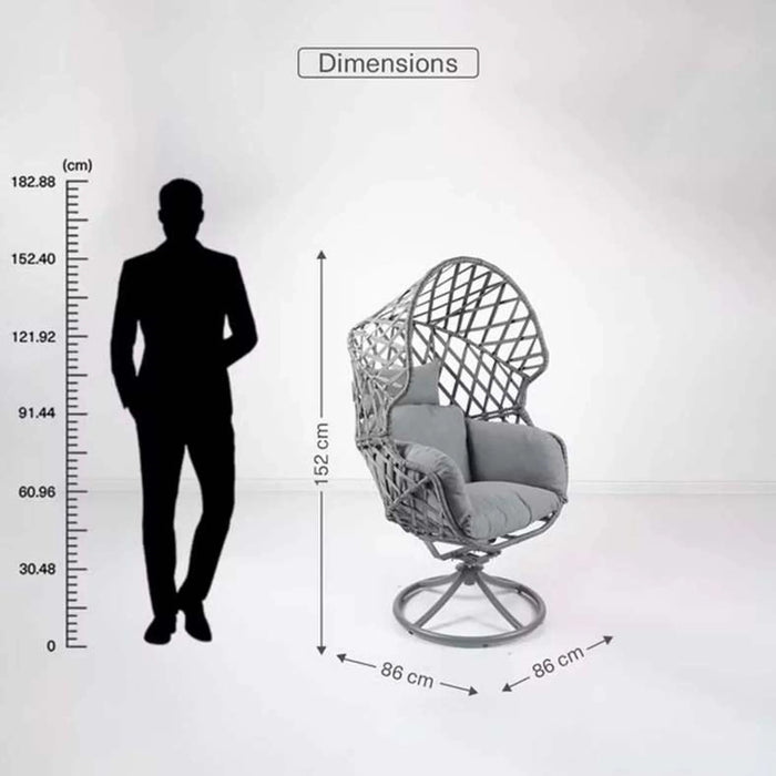 Delisa Swivel Rocking Chair - Grey