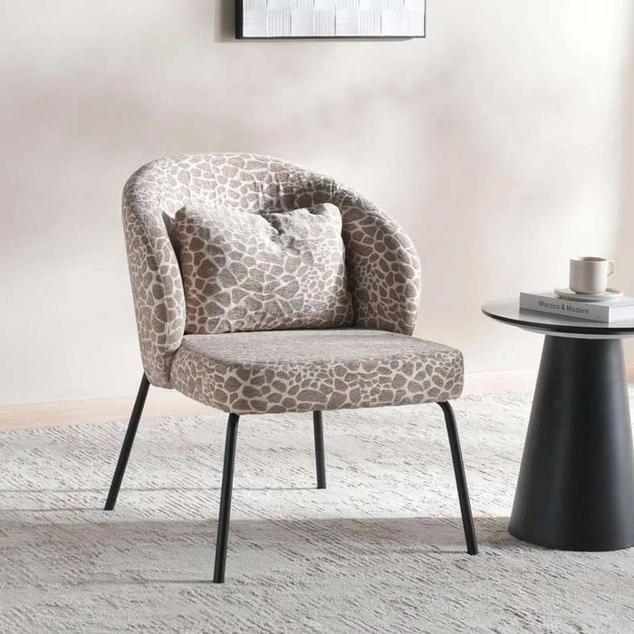 Delmer Accent Chair Fabric - Beige & Black