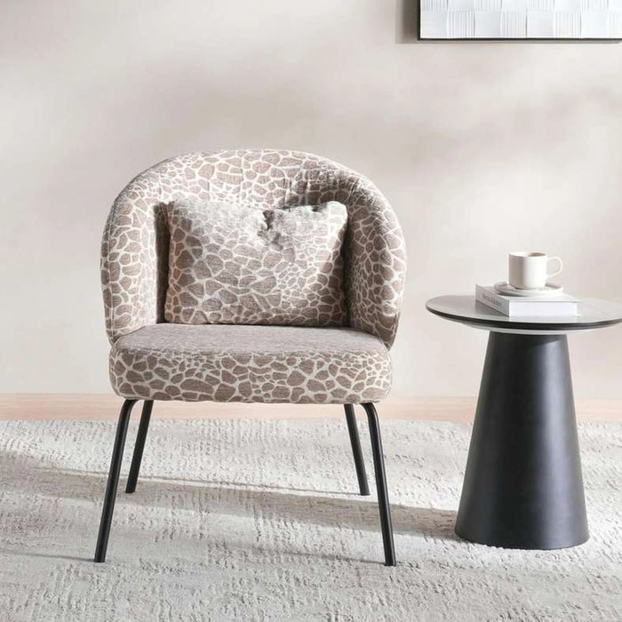 Delmer Accent Chair Fabric - Beige & Black