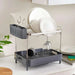 Delsy 2-Tier Dish Rack Silver Pan Home