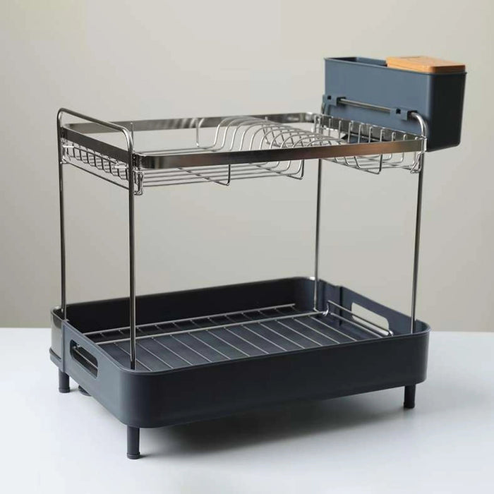 Delsy 2-Tier Dish Rack Silver Pan Home