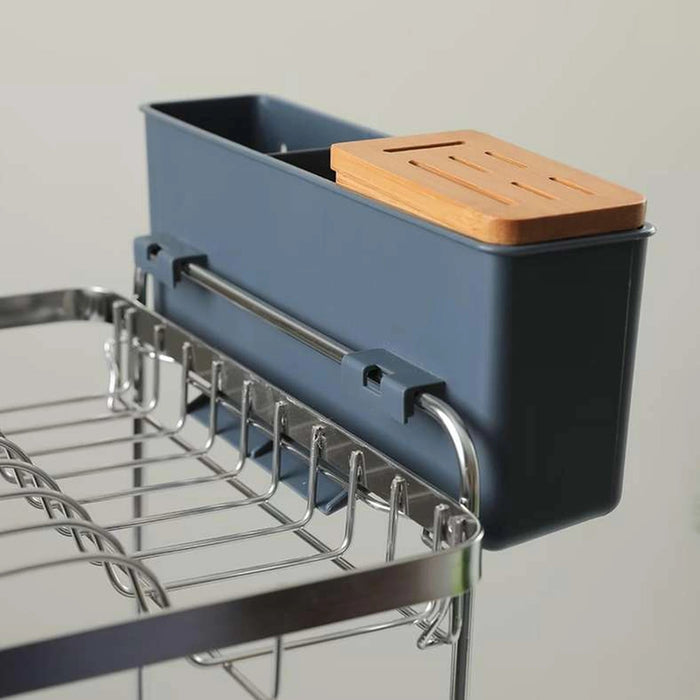 Delsy 2-Tier Dish Rack Silver Pan Home