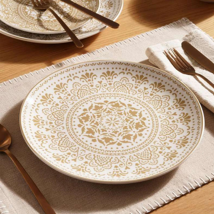 Delvin 16-Piece Porcelain Dinner Set - Beige