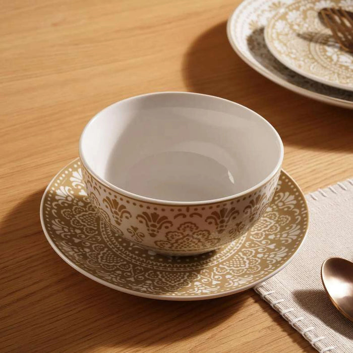 Delvin 16-Piece Porcelain Dinner Set - Beige