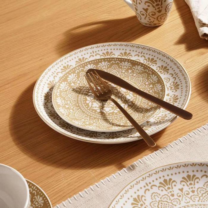Delvin 16-Piece Porcelain Dinner Set - Beige