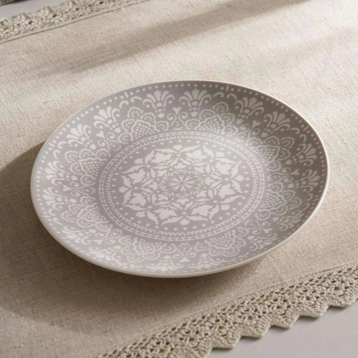 Delvin 16-Piece Porcelain Dinner Set - Grey