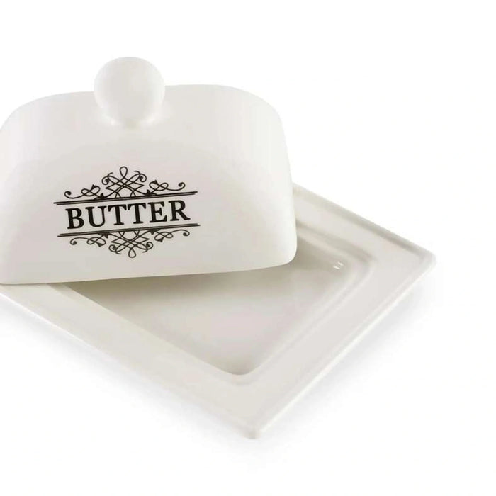 Denbi Butter Dish 16.4X12X9Cm - White Pan Home