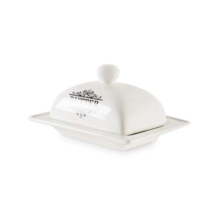 Denbi Butter Dish 16.4X12X9Cm - White Pan Home