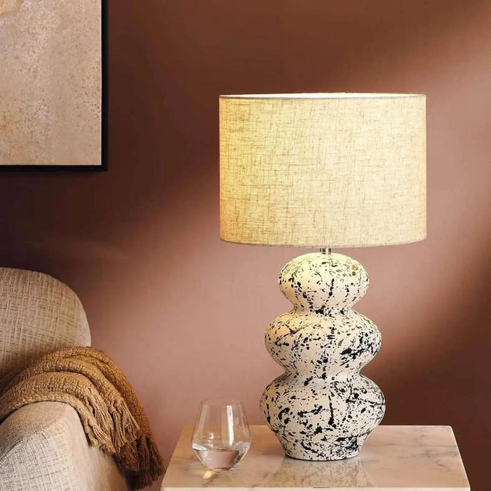 Denver E27 Ceramic Table Lamp 36X61Cm - White/Black