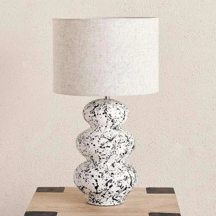Denver E27 Ceramic Table Lamp 36X61Cm - White/Black
