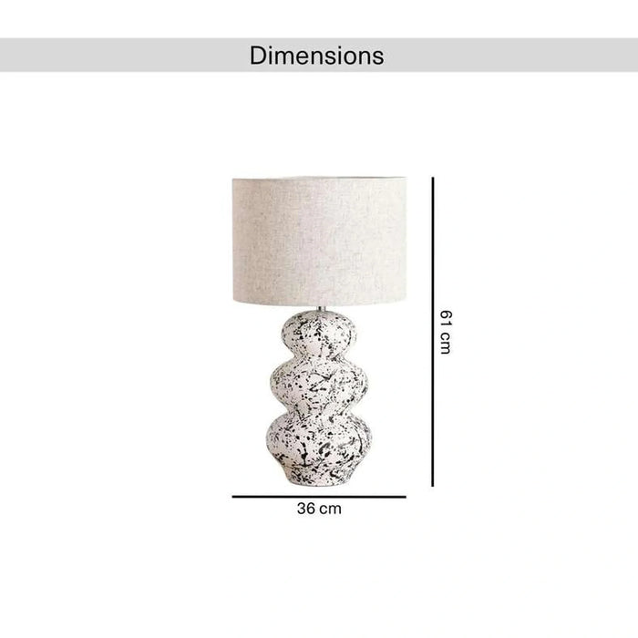 Denver E27 Ceramic Table Lamp 36X61Cm - White/Black