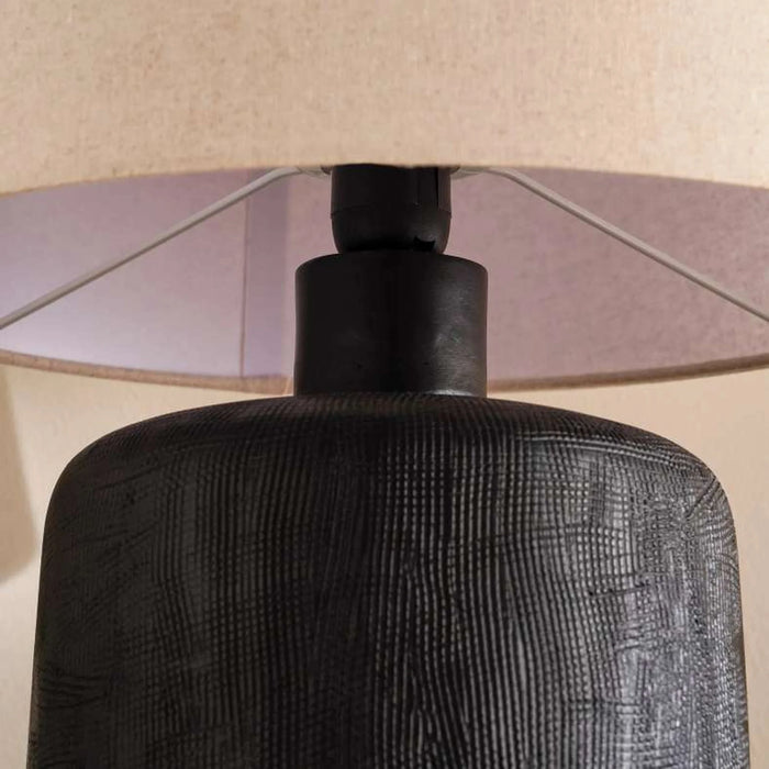 Denzo E27 Polyresin Table Lamp Dia 35X54Cm - Black