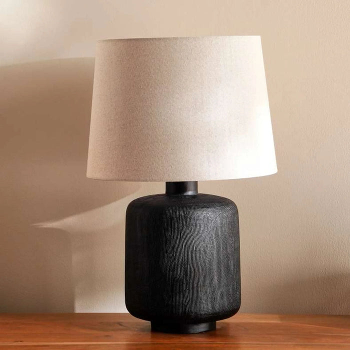 Denzo E27 Polyresin Table Lamp Dia 35X54Cm - Black