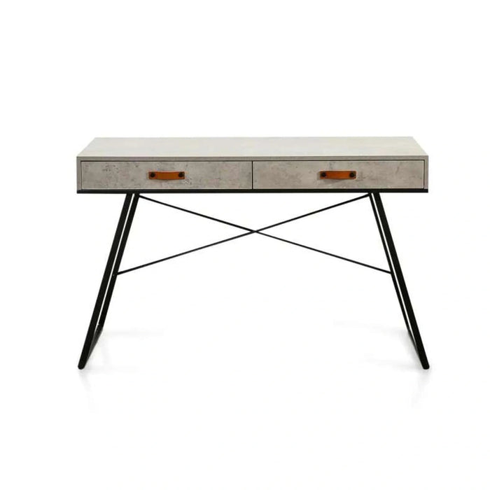 Deroche Writing Desk With Drawer - Grey Black Pan Home