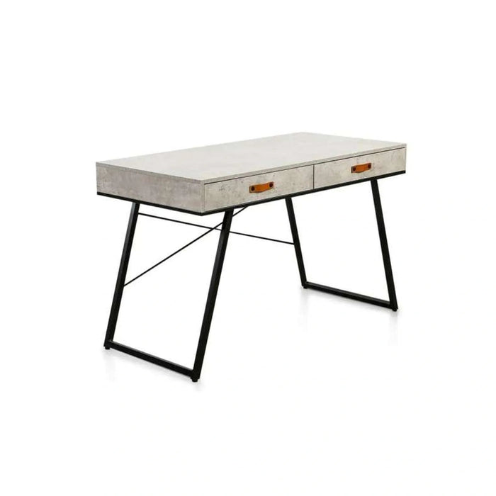 Deroche Writing Desk With Drawer - Grey Black Pan Home
