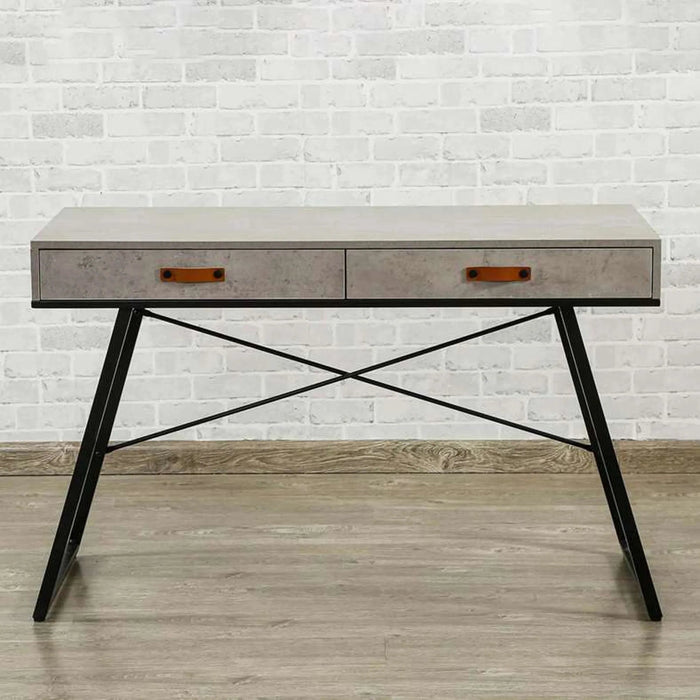 Deroche Writing Desk With Drawer - Grey Black Pan Home