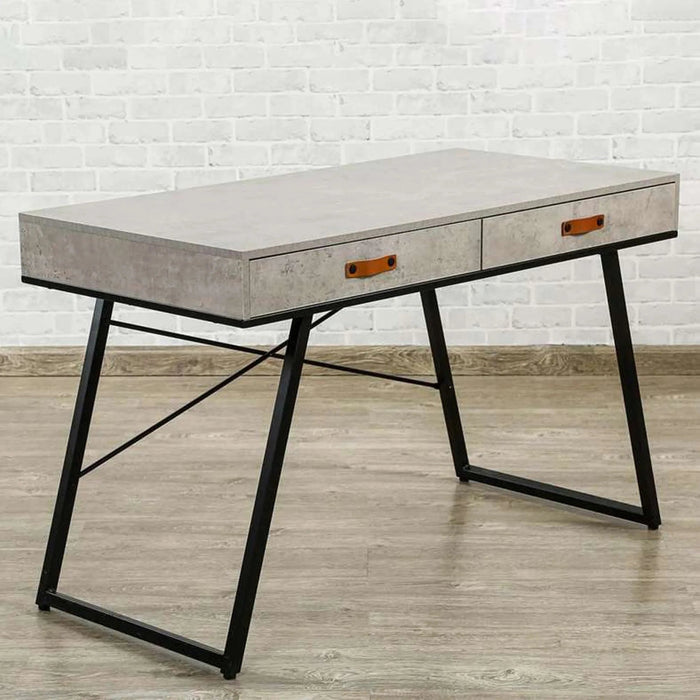 Deroche Writing Desk With Drawer - Grey Black Pan Home