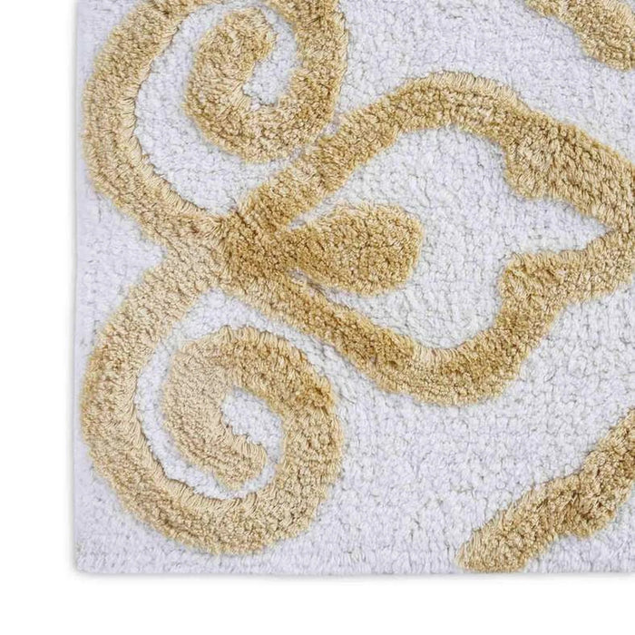 Designora Damask Tufted Bathmat 60X90Cm - Gold Pan Home