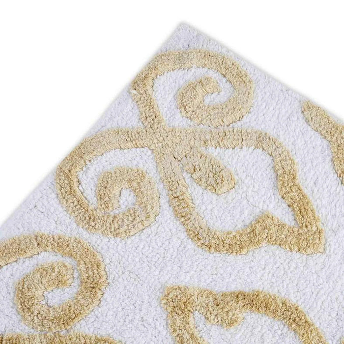 Designora Damask Tufted Bathmat 60X90Cm - Gold Pan Home