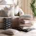 Designora Ikat Jacquard Filled Cushion With Feather Insert - Black Pan Home