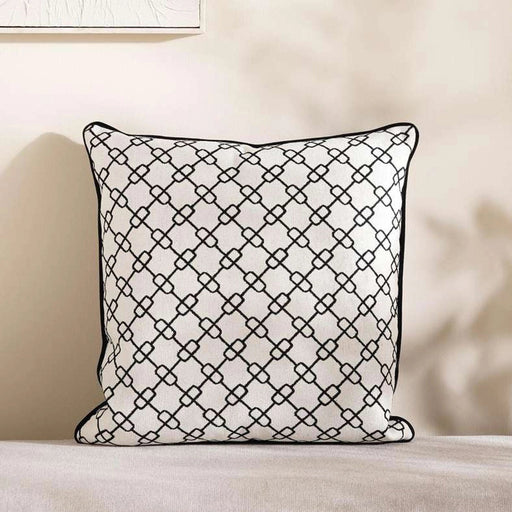 Designora Interlace Filled Cushion With Feather Insert - Black Pan Home