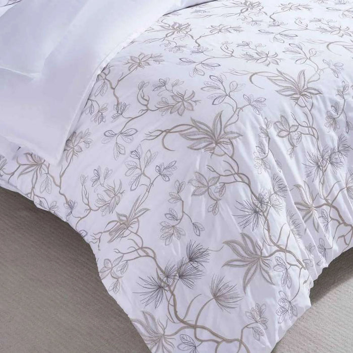 Designora Royal Garden 4-Piece Embroidered Comforter Set 250X260Cm -Beige