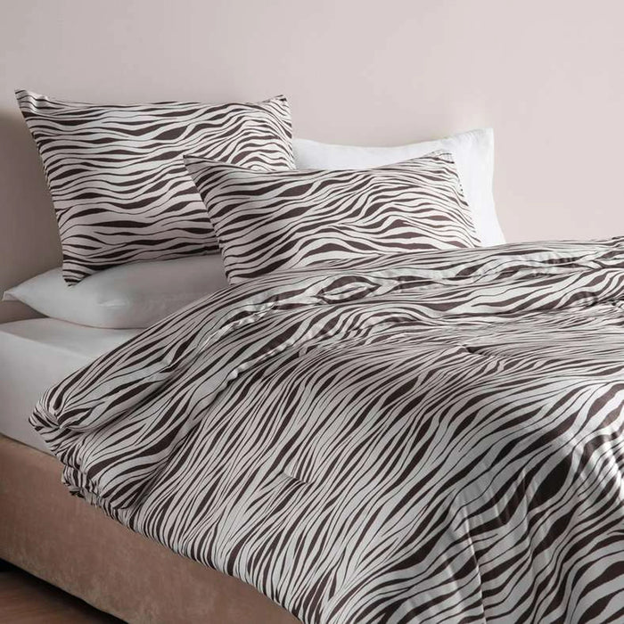 Designora Zebra 3-Piece Queen Comforter Set 200X240Cm - Grey