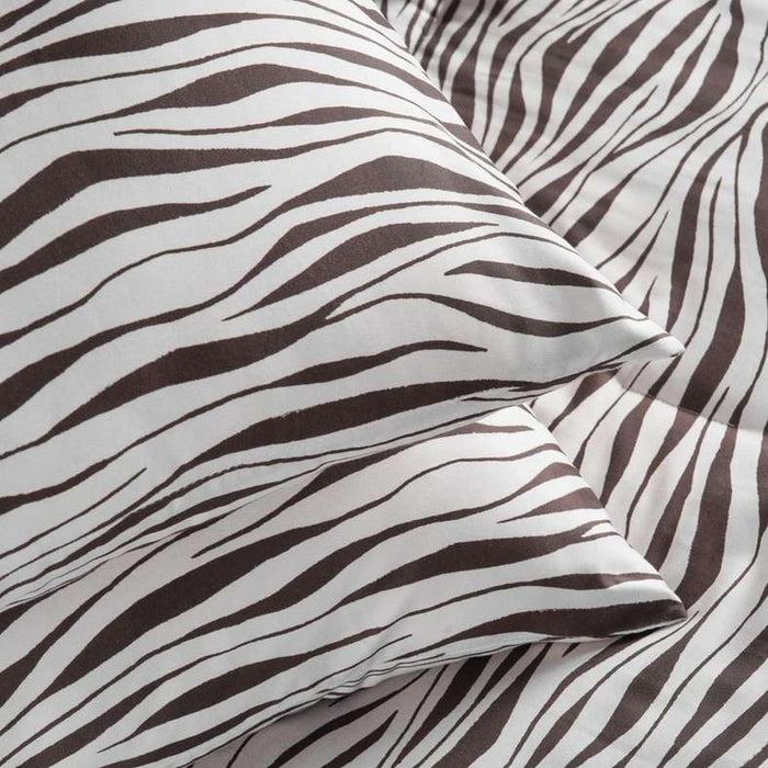 Designora Zebra 3-Piece Queen Comforter Set 200X240Cm - Grey