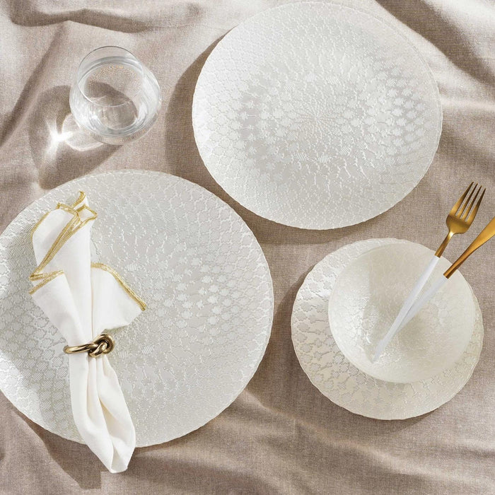Destina Glass Charger Plate Dia32Cm -Pearl White