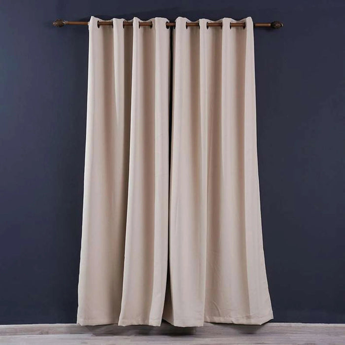 Dextor Blackout Curtain Pair 135X240Cm-Beige Pan Home