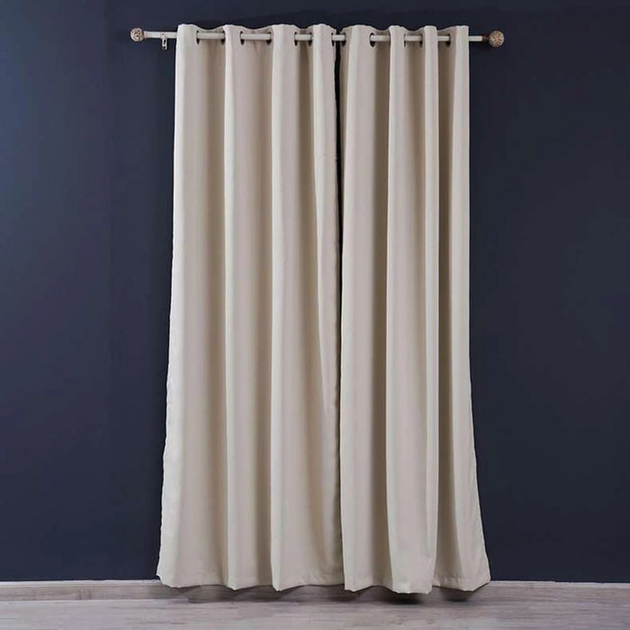 Dextor Blackout Curtain Pair 135X240Cm-Natural Pan Home