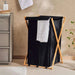 Dhafne Bamboo Frame Laundry Hamper 50X43X76cm - Black Pan Home