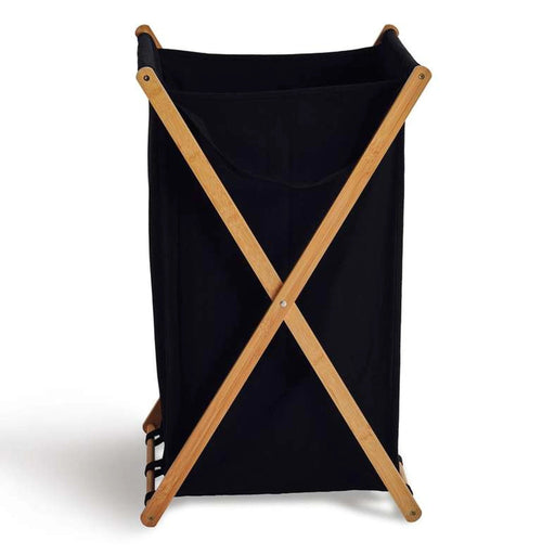 Dhafne Bamboo Frame Laundry Hamper 50X43X76cm - Black Pan Home