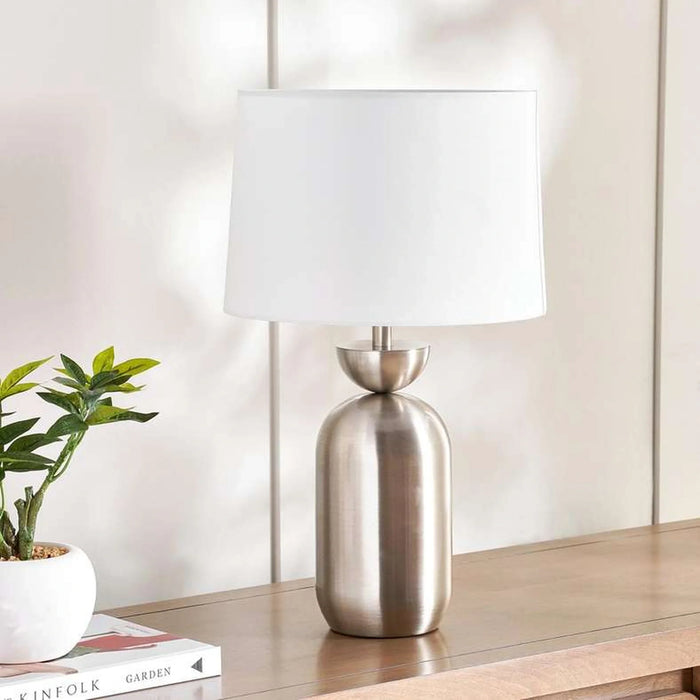 Dheya E27 Metal Table Lamp Dia 30.5X49.5Cm - Satin Nickel