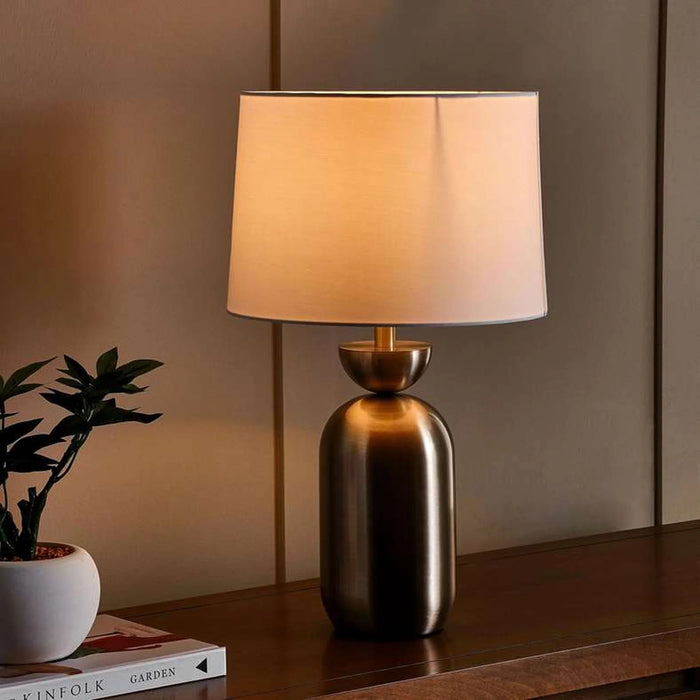 Dheya E27 Metal Table Lamp Dia 30.5X49.5Cm - Satin Nickel