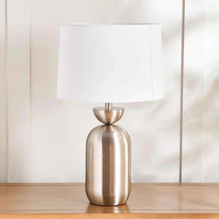 Dheya E27 Metal Table Lamp Dia 30.5X49.5Cm - Satin Nickel