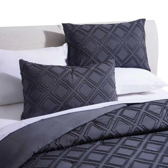 Diamond Tufted 2-Piece Comforter Set 160X220Cm - Grey