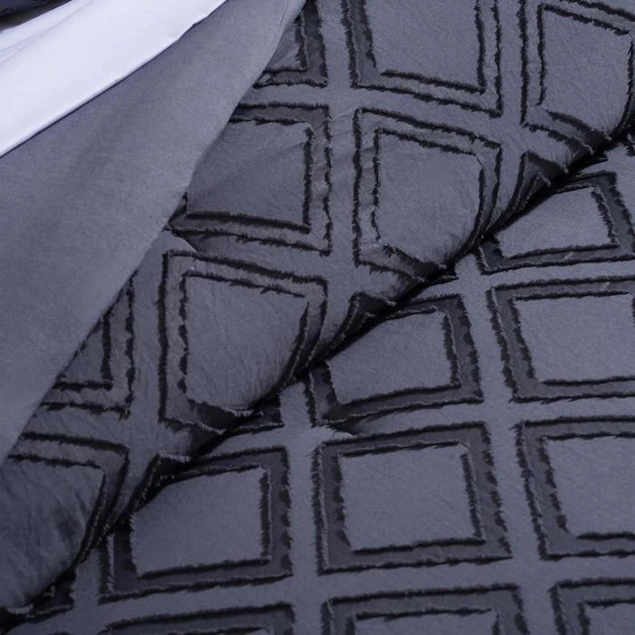 Diamond Tufted 2-Piece Comforter Set 160X220Cm - Grey