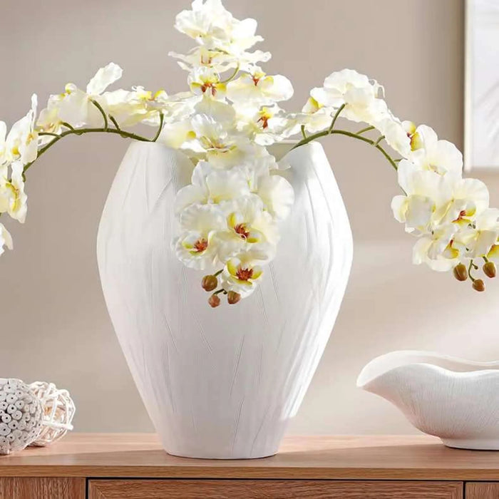 Dima Ceramic Folded Vase 34.5X34.5X42.5Cm - White