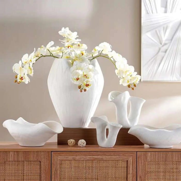 Dima Ceramic Folded Vase 34.5X34.5X42.5Cm - White