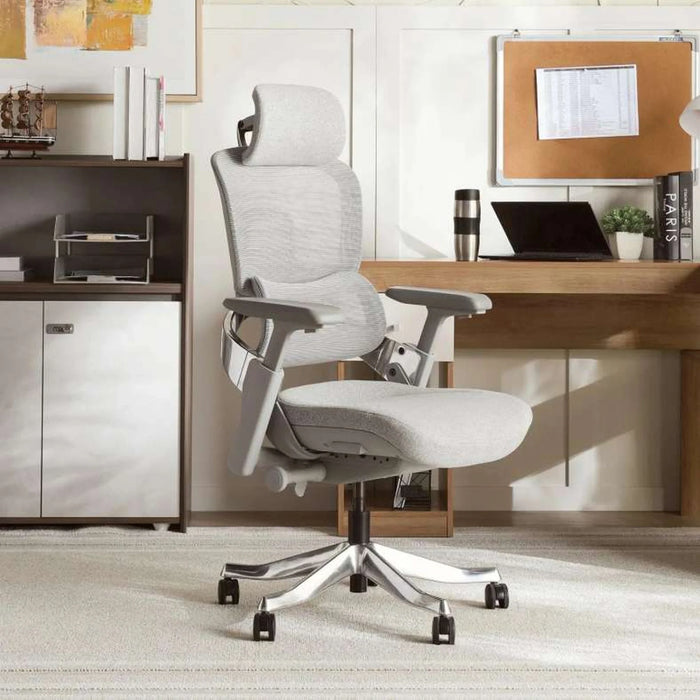 Dimitri Office High Back Chair Mesh And Fabric- Grey