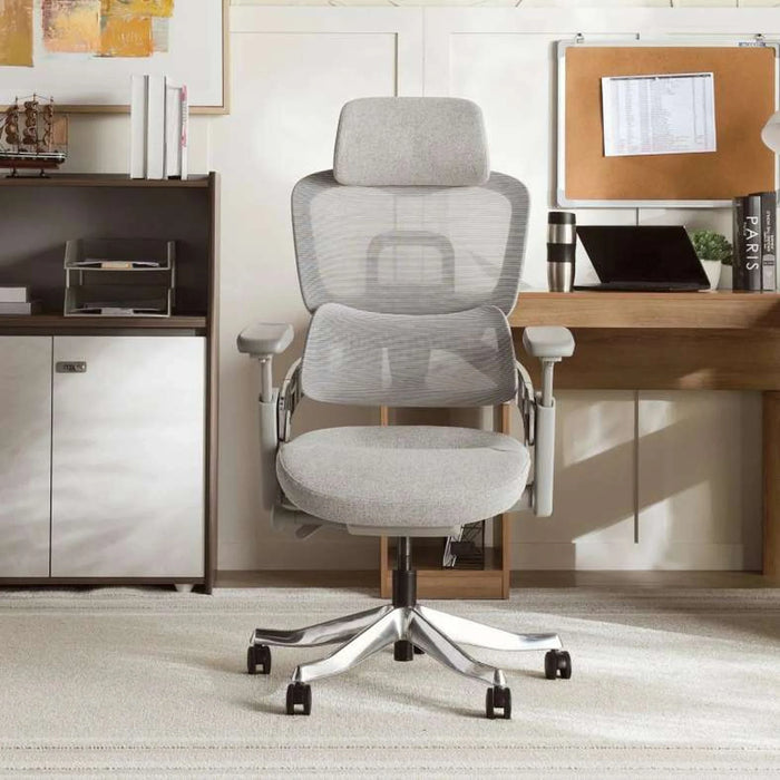 Dimitri Office High Back Chair Mesh And Fabric- Grey